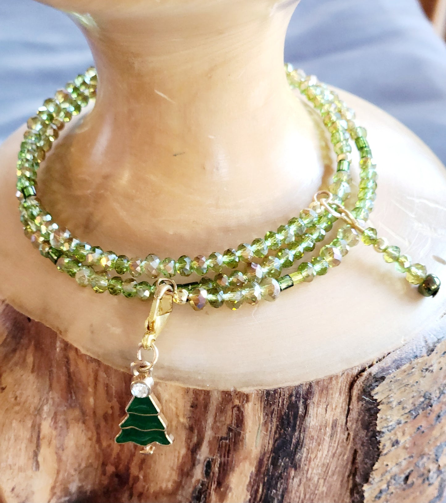 Bangle bracelet. Memory wire, beaded. Add-on charms available.